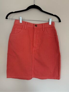 Vintage 80s Guess Jeans George’s Marciano Coral Denim Mini Skirt Womens 27 USA